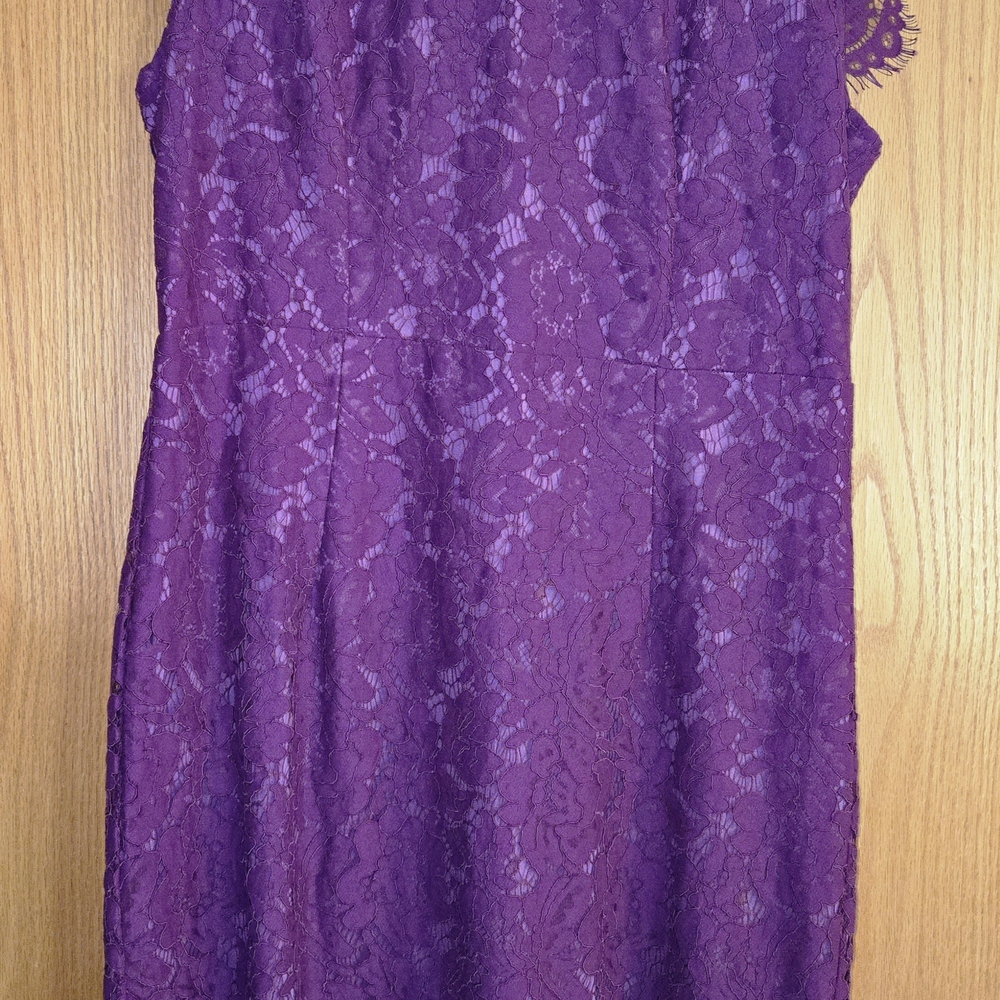 Purple Lace Sleeveless Dress